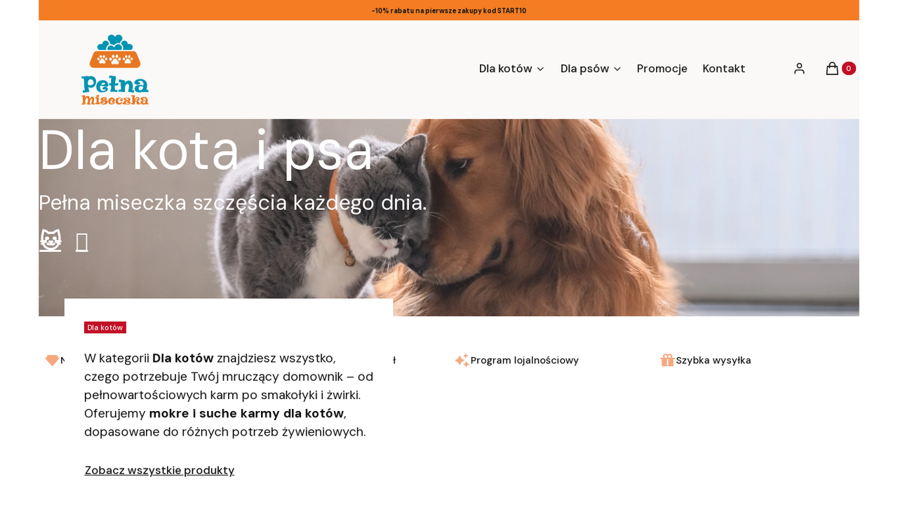 Podgląd strony Pełna Miseczka – karma i akcesoria dla zwierząt